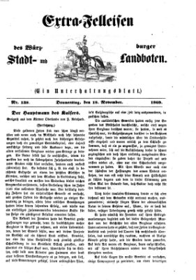 Extra-Felleisen (Würzburger Stadt- und Landbote) Donnerstag 18. November 1869