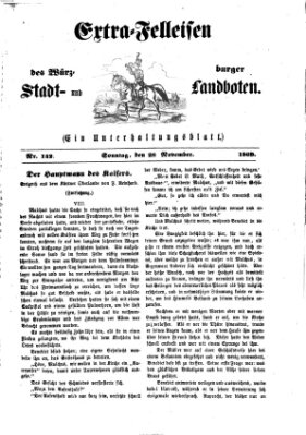 Extra-Felleisen (Würzburger Stadt- und Landbote) Sonntag 28. November 1869