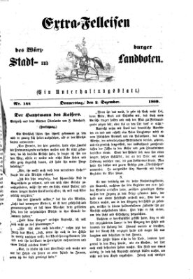 Extra-Felleisen (Würzburger Stadt- und Landbote) Donnerstag 2. Dezember 1869