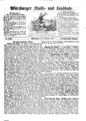 Würzburger Stadt- und Landbote Mittwoch 28. September 1870