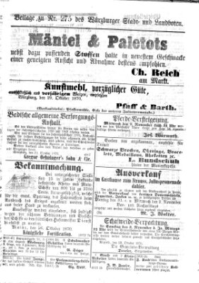 Würzburger Stadt- und Landbote Montag 31. Oktober 1870