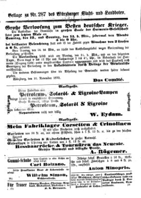 Würzburger Stadt- und Landbote Samstag 12. November 1870