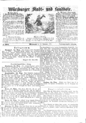 Würzburger Stadt- und Landbote Mittwoch 16. November 1870