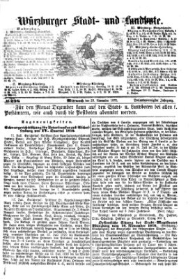 Würzburger Stadt- und Landbote Mittwoch 23. November 1870