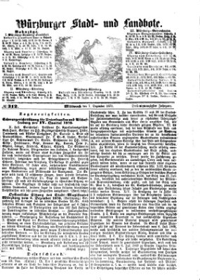 Würzburger Stadt- und Landbote Mittwoch 7. Dezember 1870