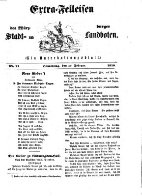 Extra-Felleisen (Würzburger Stadt- und Landbote) Donnerstag 17. Februar 1870