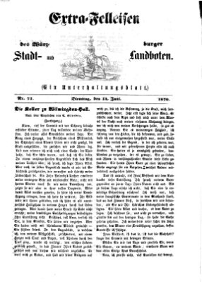 Extra-Felleisen (Würzburger Stadt- und Landbote) Dienstag 14. Juni 1870