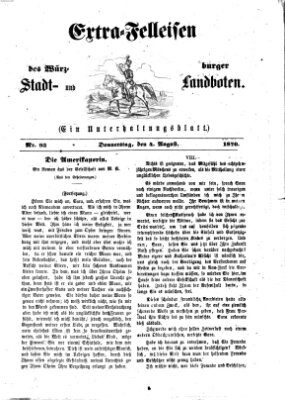 Extra-Felleisen (Würzburger Stadt- und Landbote) Donnerstag 4. August 1870