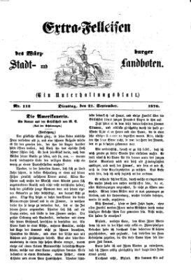 Extra-Felleisen (Würzburger Stadt- und Landbote) Mittwoch 21. September 1870