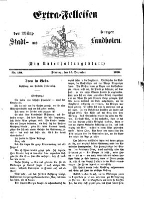 Extra-Felleisen (Würzburger Stadt- und Landbote) Dienstag 13. Dezember 1870