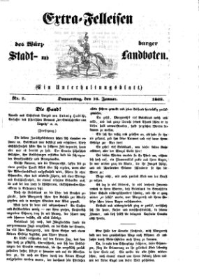 Extra-Felleisen (Würzburger Stadt- und Landbote) Donnerstag 16. Januar 1868