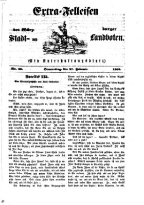 Extra-Felleisen (Würzburger Stadt- und Landbote) Donnerstag 27. Februar 1868