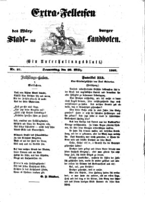 Extra-Felleisen (Würzburger Stadt- und Landbote) Donnerstag 26. März 1868