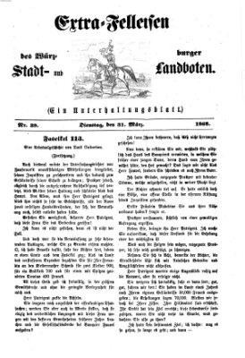 Extra-Felleisen (Würzburger Stadt- und Landbote) Dienstag 31. März 1868