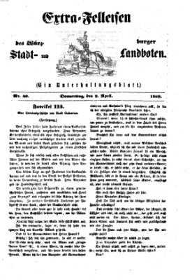 Extra-Felleisen (Würzburger Stadt- und Landbote) Donnerstag 2. April 1868