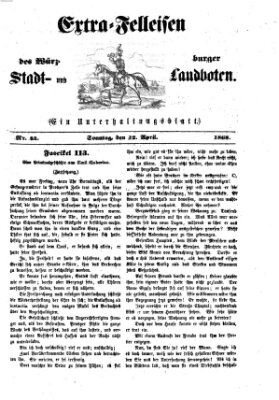 Extra-Felleisen (Würzburger Stadt- und Landbote) Sonntag 12. April 1868