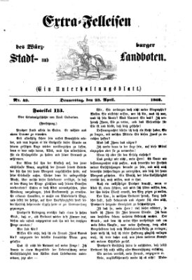 Extra-Felleisen (Würzburger Stadt- und Landbote) Donnerstag 23. April 1868