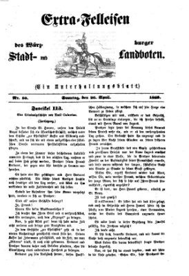 Extra-Felleisen (Würzburger Stadt- und Landbote) Sonntag 26. April 1868