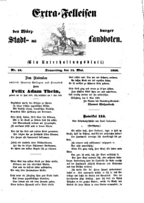 Extra-Felleisen (Würzburger Stadt- und Landbote) Donnerstag 14. Mai 1868