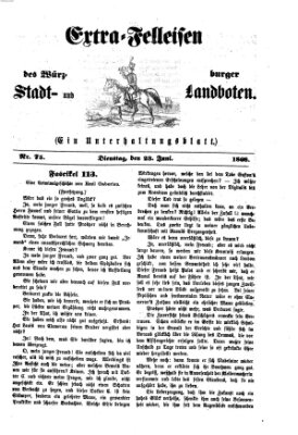 Extra-Felleisen (Würzburger Stadt- und Landbote) Dienstag 23. Juni 1868