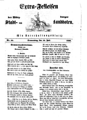 Extra-Felleisen (Würzburger Stadt- und Landbote) Donnerstag 16. Juli 1868