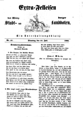 Extra-Felleisen (Würzburger Stadt- und Landbote) Dienstag 21. Juli 1868