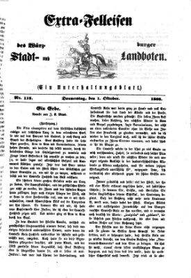 Extra-Felleisen (Würzburger Stadt- und Landbote) Donnerstag 1. Oktober 1868