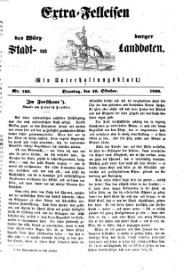 Extra-Felleisen (Würzburger Stadt- und Landbote) Dienstag 13. Oktober 1868