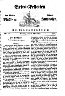 Extra-Felleisen (Würzburger Stadt- und Landbote) Sonntag 15. November 1868