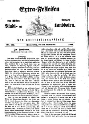 Extra-Felleisen (Würzburger Stadt- und Landbote) Donnerstag 26. November 1868