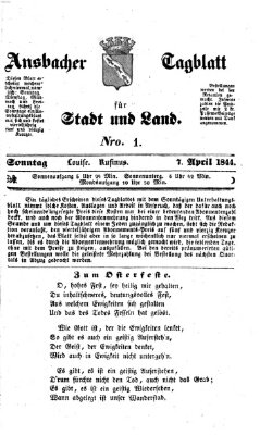 Ansbacher Tagblatt für Stadt und Land Sonntag 7. April 1844