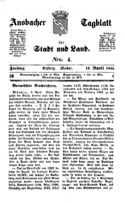 Ansbacher Tagblatt für Stadt und Land Freitag 12. April 1844