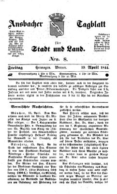 Ansbacher Tagblatt für Stadt und Land Freitag 19. April 1844