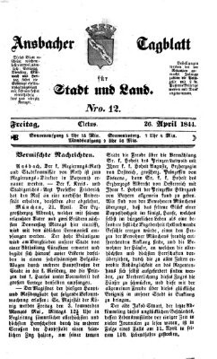 Ansbacher Tagblatt für Stadt und Land Freitag 26. April 1844