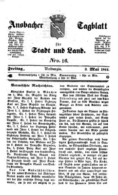 Ansbacher Tagblatt für Stadt und Land Freitag 3. Mai 1844