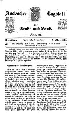 Ansbacher Tagblatt für Stadt und Land Dienstag 7. Mai 1844