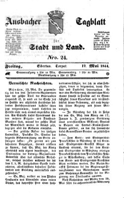 Ansbacher Tagblatt für Stadt und Land Freitag 17. Mai 1844