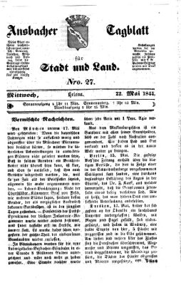 Ansbacher Tagblatt für Stadt und Land Mittwoch 22. Mai 1844