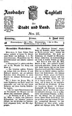 Ansbacher Tagblatt für Stadt und Land Sonntag 9. Juni 1844