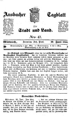 Ansbacher Tagblatt für Stadt und Land Mittwoch 26. Juni 1844
