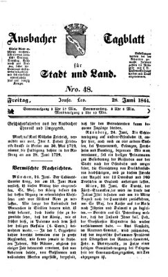 Ansbacher Tagblatt für Stadt und Land Freitag 28. Juni 1844