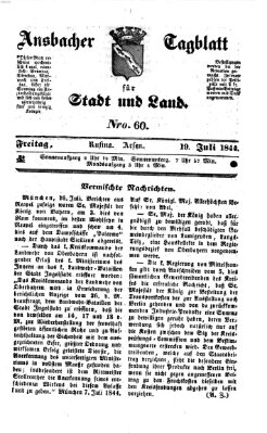 Ansbacher Tagblatt für Stadt und Land Freitag 19. Juli 1844