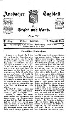 Ansbacher Tagblatt für Stadt und Land Freitag 9. August 1844