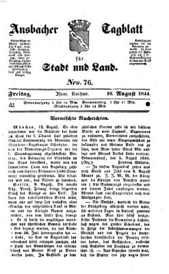 Ansbacher Tagblatt für Stadt und Land Freitag 16. August 1844