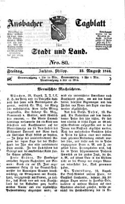 Ansbacher Tagblatt für Stadt und Land Freitag 23. August 1844