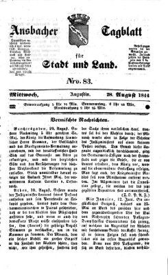 Ansbacher Tagblatt für Stadt und Land Mittwoch 28. August 1844