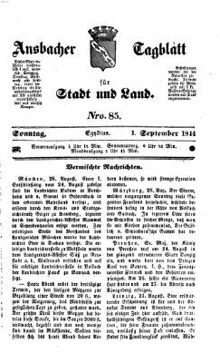 Ansbacher Tagblatt für Stadt und Land Sonntag 1. September 1844