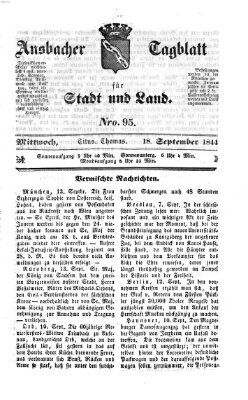 Ansbacher Tagblatt für Stadt und Land Mittwoch 18. September 1844