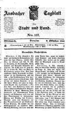 Ansbacher Tagblatt für Stadt und Land Mittwoch 9. Oktober 1844