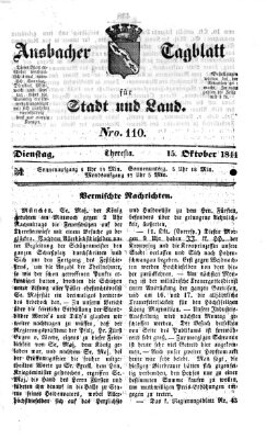 Ansbacher Tagblatt für Stadt und Land Dienstag 15. Oktober 1844